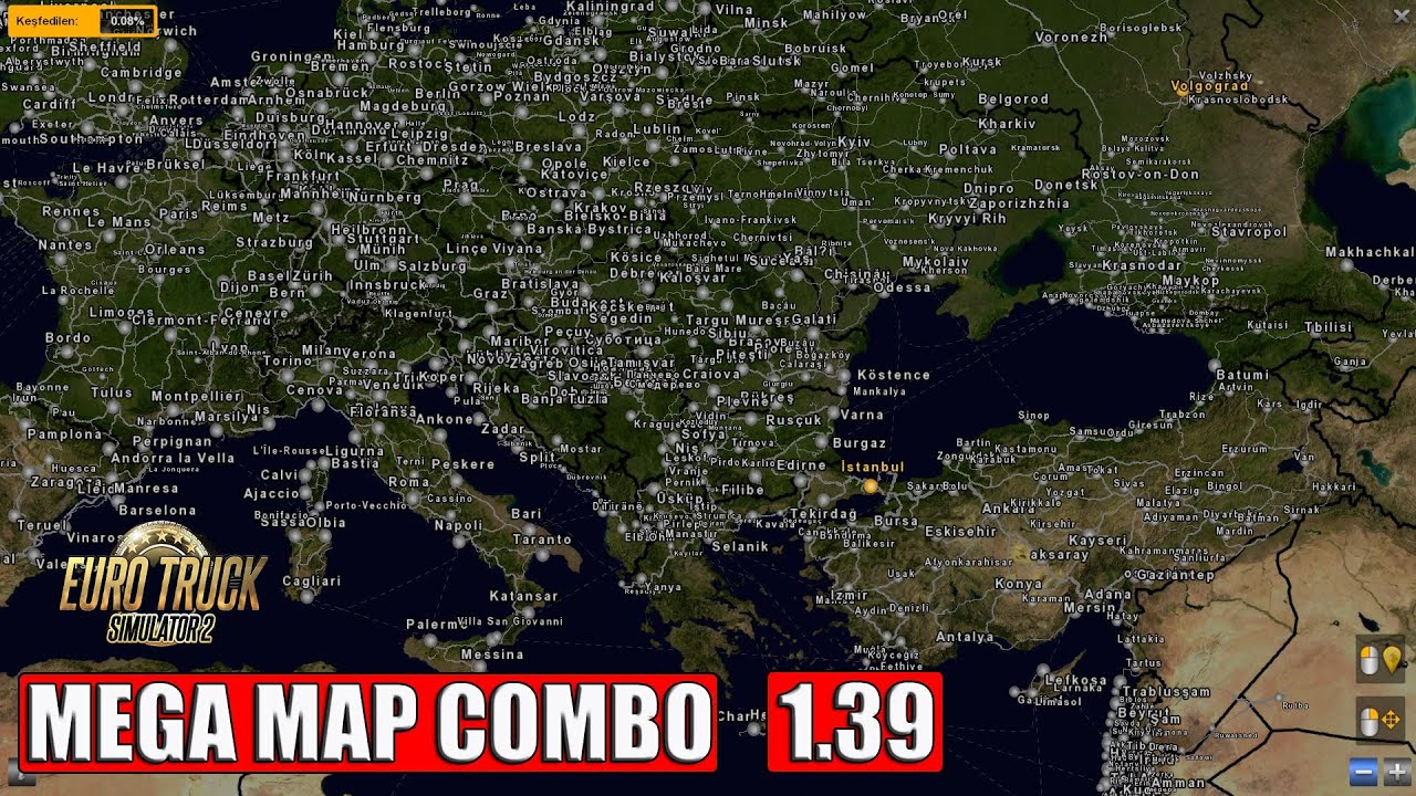 ETS 2 1.39  MEGA COMBO MAP EN SON SÜRÜM 2021 /// BİR ÇOK ÜLKE VE KITA MODLARI..