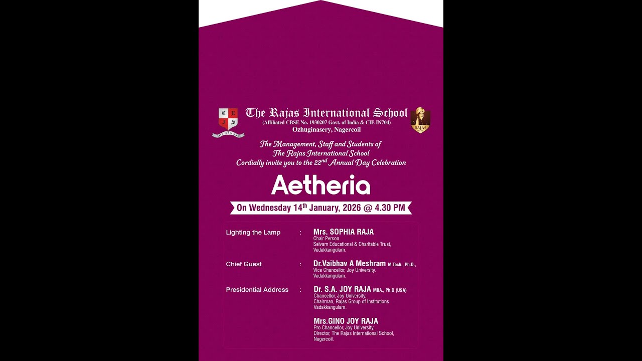 🔴LIVE - 22nd Annual Day Celebration/The Rajas International School/Ozhuginasery, Nagercoil ..
