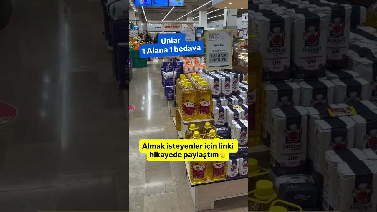 Migros&rsquo;ta bug&uuml;n standlar kuruldu unlar şartsız 1 alana 1 bedava oldu #shorts #migros #un #indirim