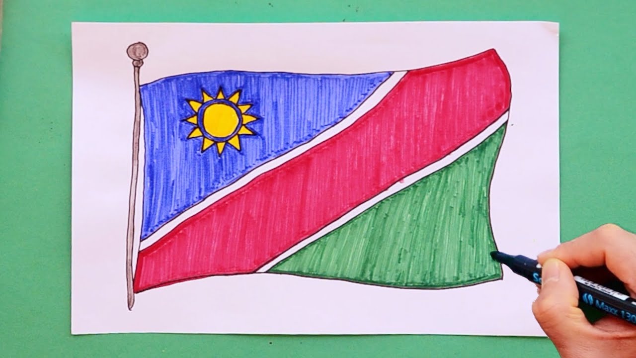 How to draw the Flag of Namibia