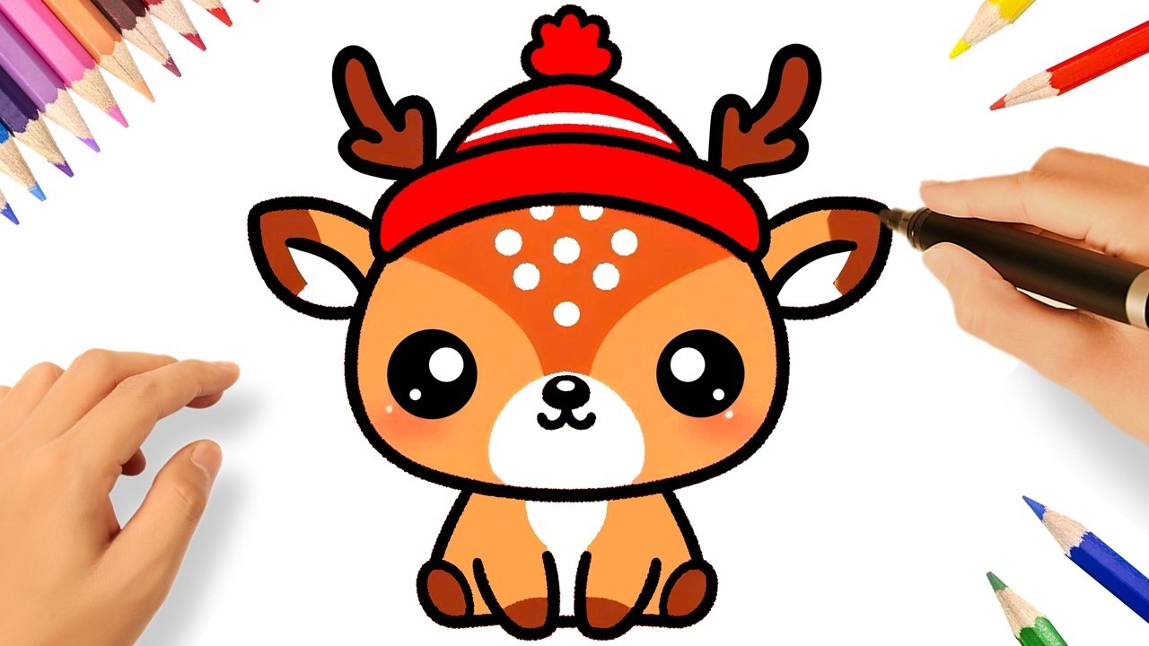COMMENT DESSINER UN CERF KAWAII FACILEMENT 🦌💟