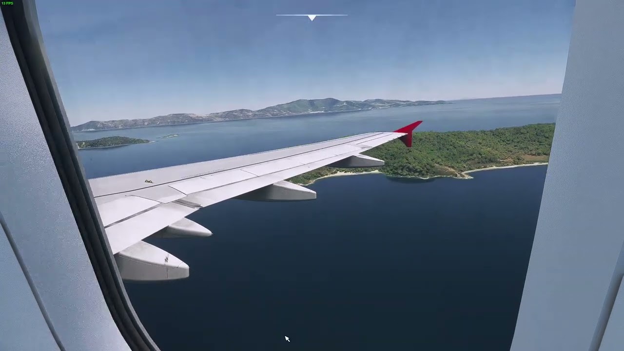 Landing at Skiathos Island National Airport (LGSK) (MSFS) pax view