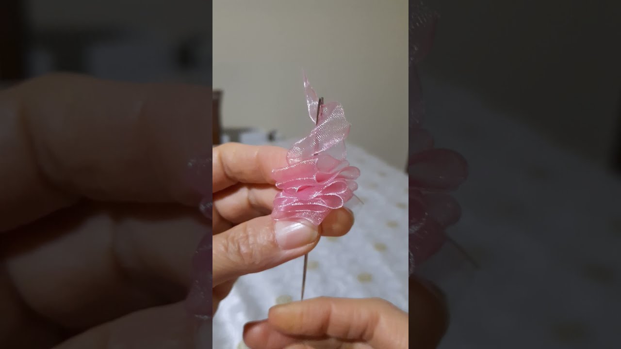 How To Make Ribbon Rose | Kurdeleden G&uuml;l Yapımı &Ccedil;ok Kolay  |#shorts