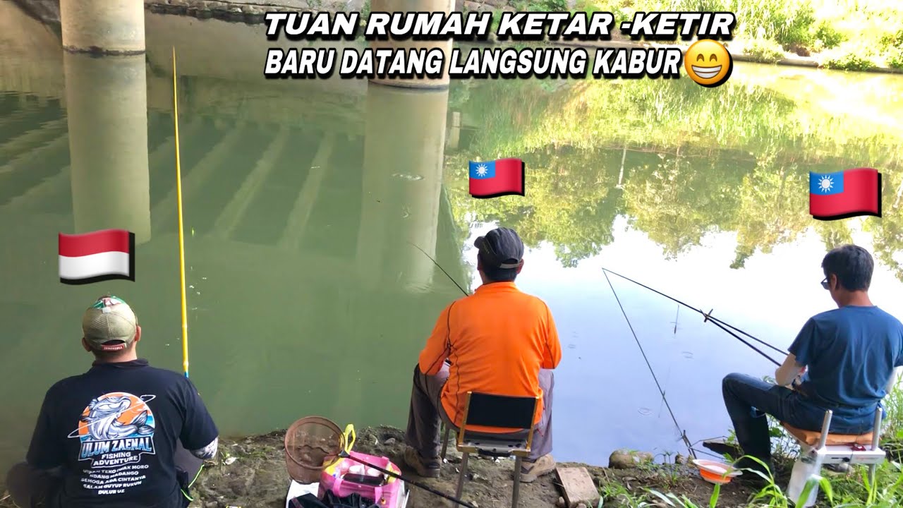 Tuan rumah sampai kabur..! Mancing ikan nila babon