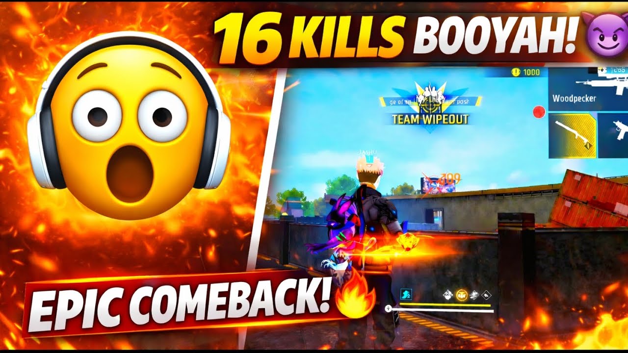 🔥 Woodpecker + M1887 Solo Domination 😈 16 Kills Booyah Gameplay