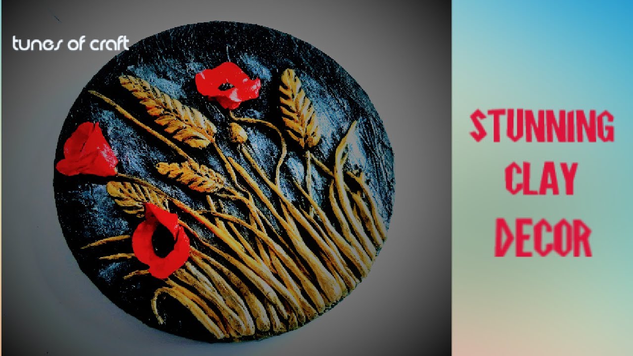 Clay Art on Round Canvas  | DIY | Air Dry Clay
