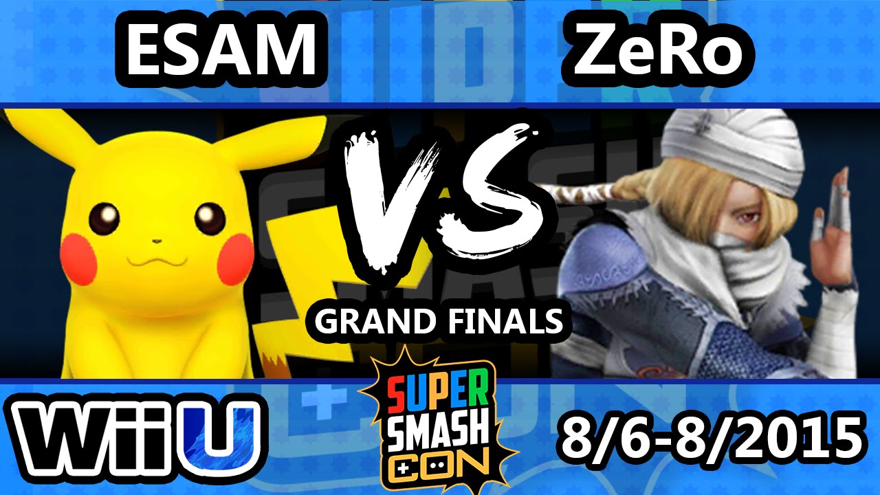 Super Smash Con - ZeRo (Sheik) Vs. ESAM (Pikachu, Yoshi) - Grand Finals - Smash Wii U