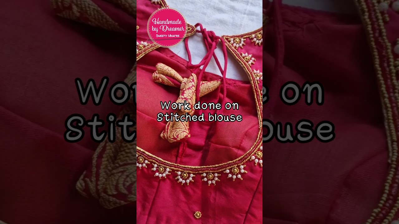 Work on stitched Blouse &hearts;️✨️ #aari #embroidery #stitchedblouse