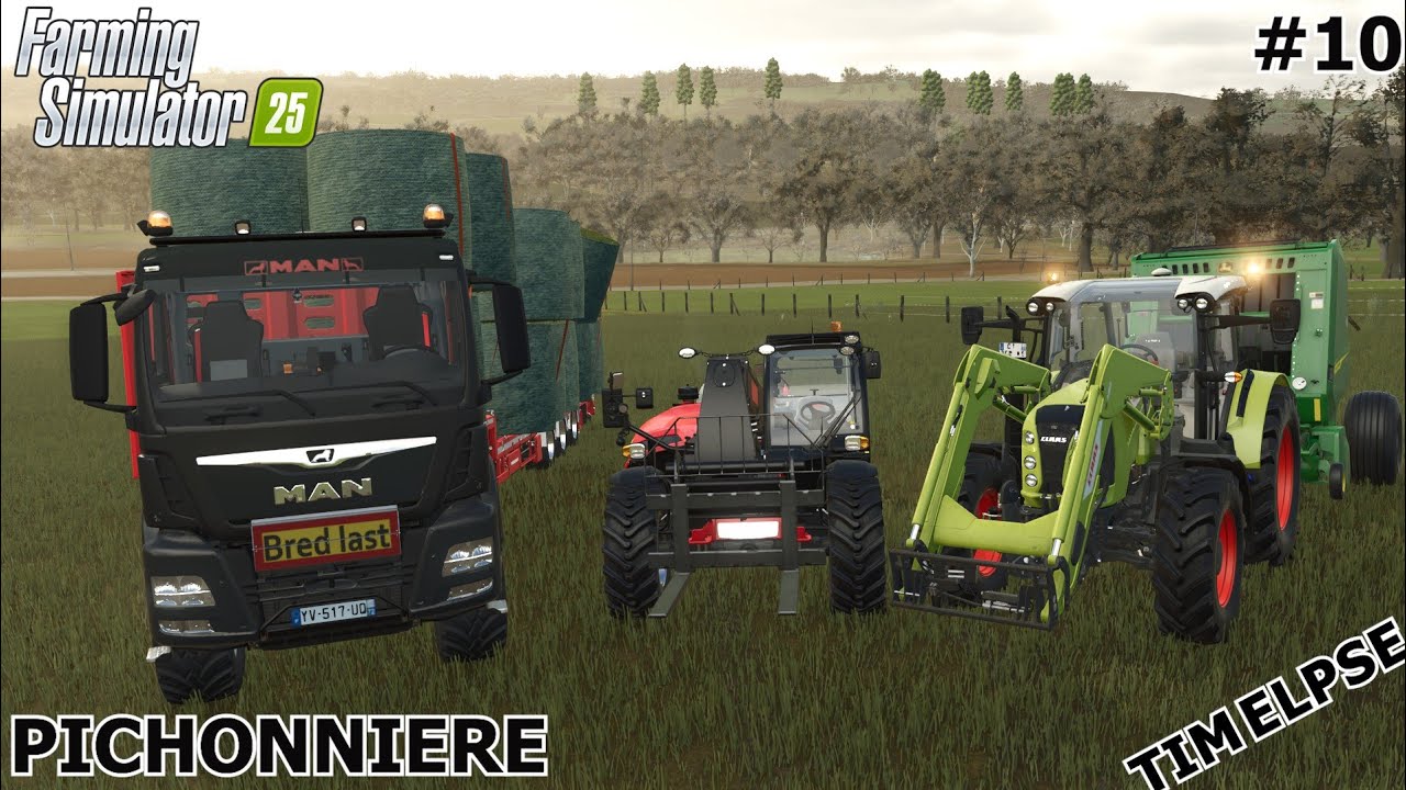   🔥 LOADING GRASS BALES INTO THE MAN GT TRUCK! 🚜 | The Pichonniere | Farming Simulator 25 | Ep 10