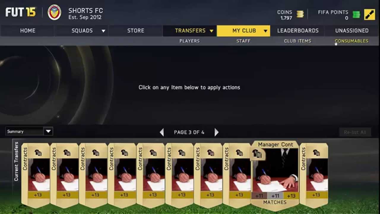 FUT 15 Trading, Contracts and consumables. make 10k a day