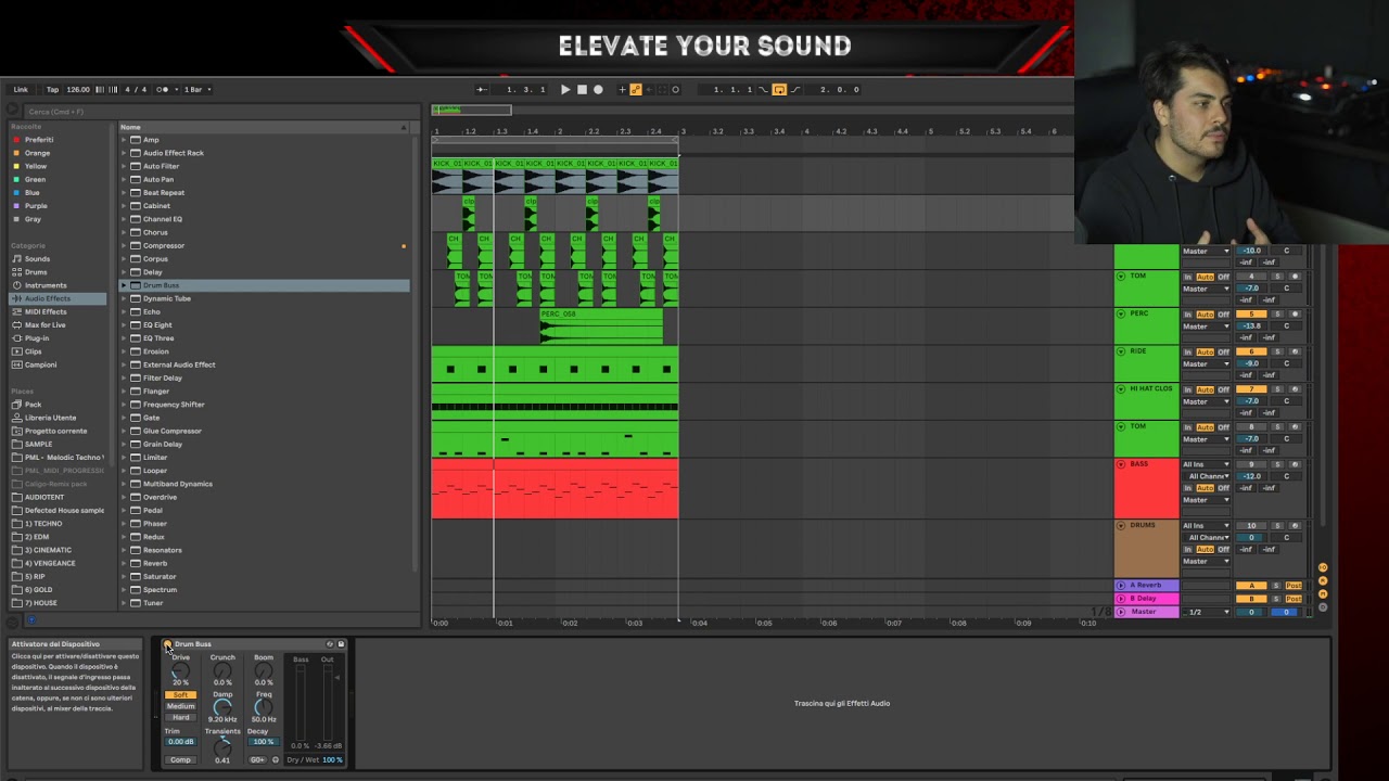 Coloriamo il Kick! In Ableton Live 10 [022] [CORSO DI ABLETON LIVE 10 DALLE BASI] [TECHNO HOUSE]