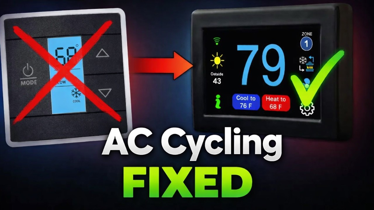Camper AC Fan Cycling Fixed! MICRO-AIR EasyTouch Digital RV Thermostat