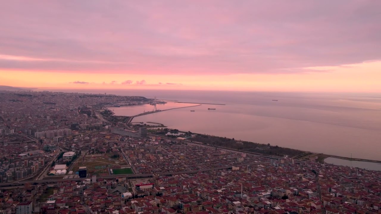 Havadan Çekim Samsun Dji mini 2  Gün Batımı 4K Drone Video Canik