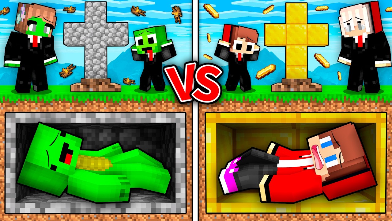 JJ and Mikey : POOR vs RICH Buried Alive Families Battle in Minecraft ! - Maizen
