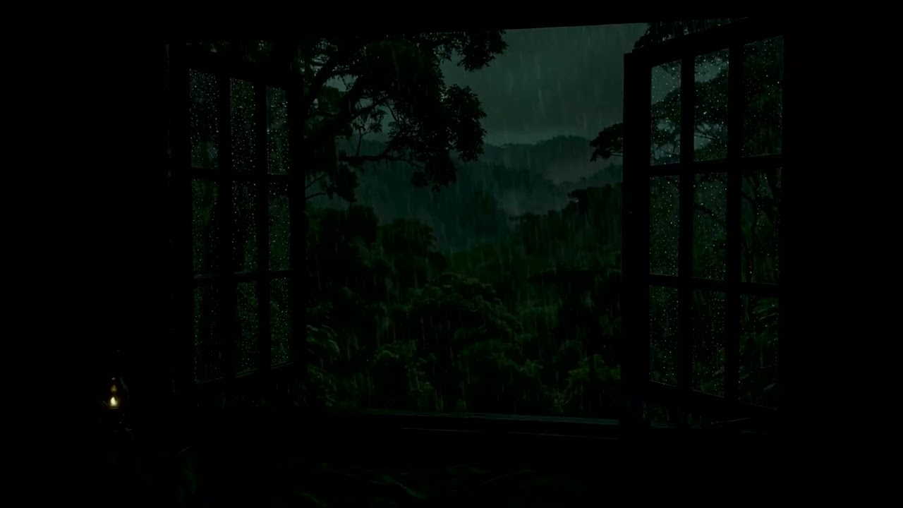 Heavy Night Rain Beyond the Window - Soothing Rain and Thunder Sounds for Deep Rest & Relaxation
