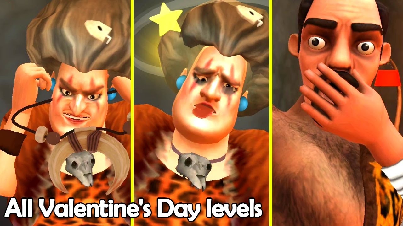 Scary Teacher Stone Age New Update Valentine All levels
