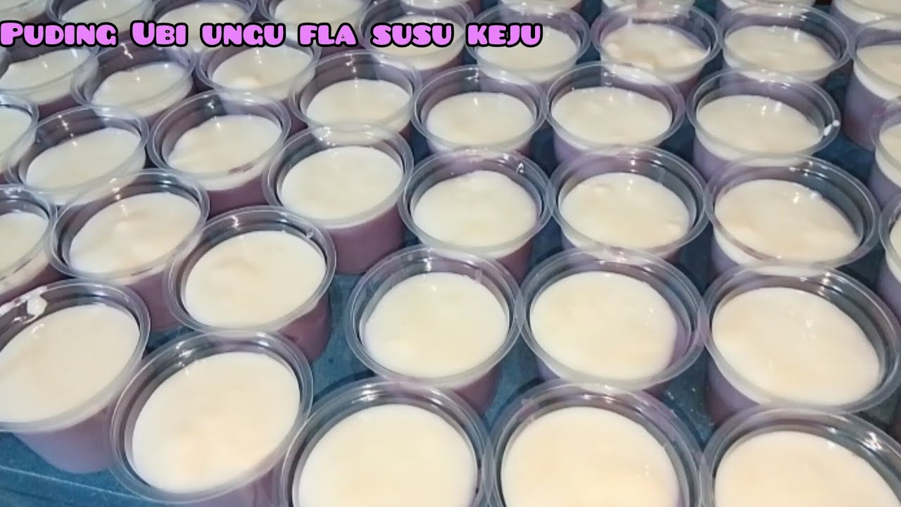 Creamy dan ngeju, ini dia si puding ubi ungu fla keju susu. 