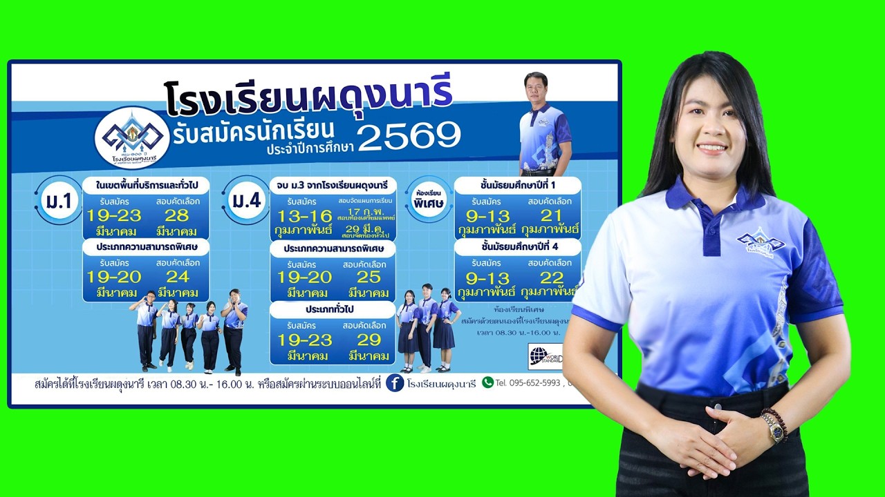 โรงเรียนผดุงนารี รับสมัครนักเรียน ม.1 และ ม.4 ห้องเรียนพิเศษ SMTE & GIFTED  ปีการศึกษา 2569