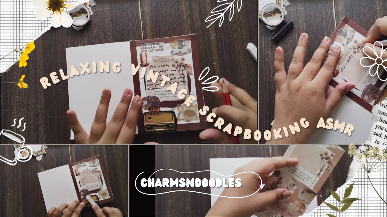 Relaxing Vintage Scrapbooking ASMR | Trying Out Vintage Aesthetic Journaling 🧡
