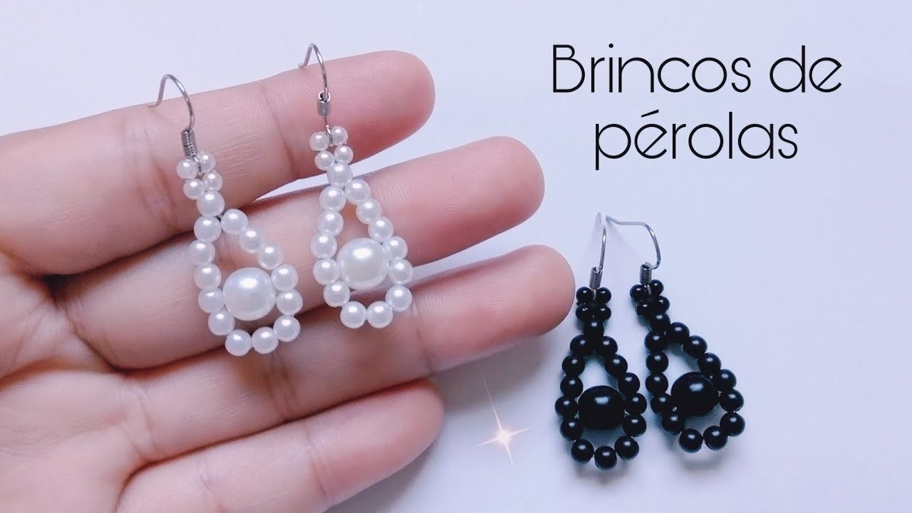 como fazer brincos de pérolas.