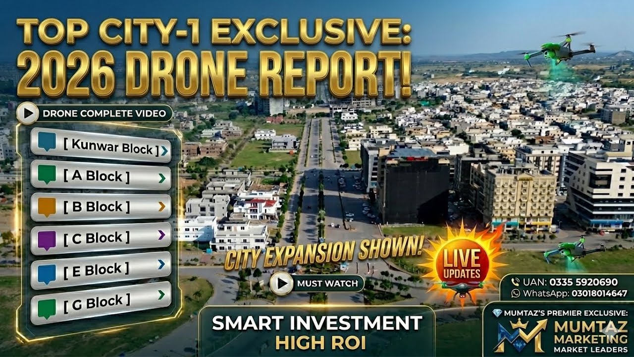 Top City-1 Latest Update May 2026 | Full Drone View + All Blocks Detail