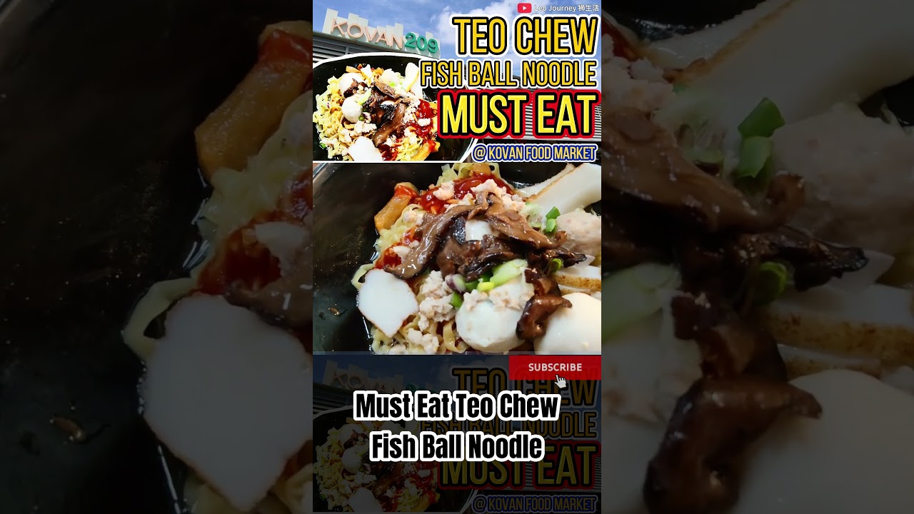 Must Eat Teo Chew Fishball Noodle and Selling Fast Prawn Noodle @ Kovan 