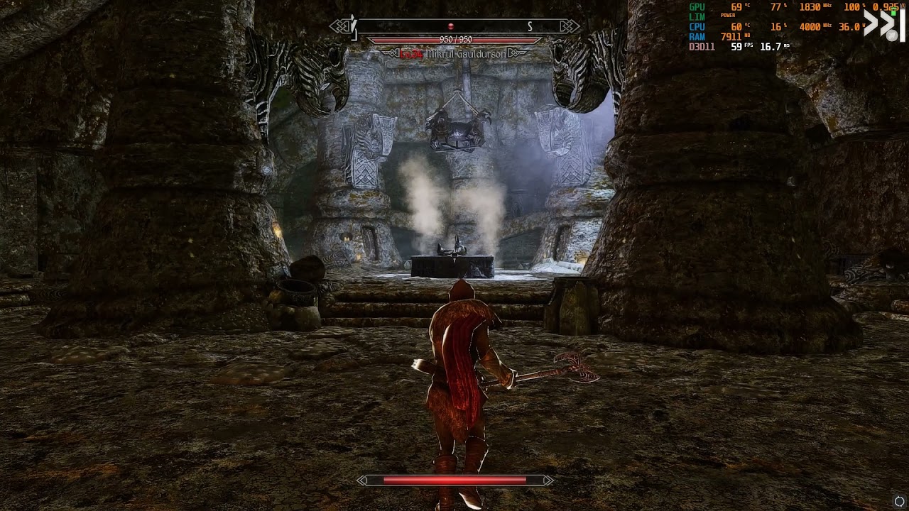 ( Full Fight ) Skyrim SE Requiem - Folgunthur Boss - Mikrul Gauldurson