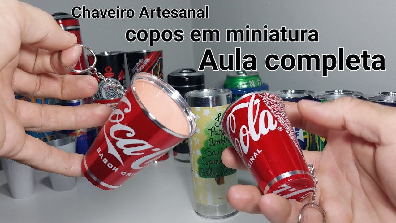 Como fazer chaveiro Artesanal. (Copo artesanal em miniatura)
