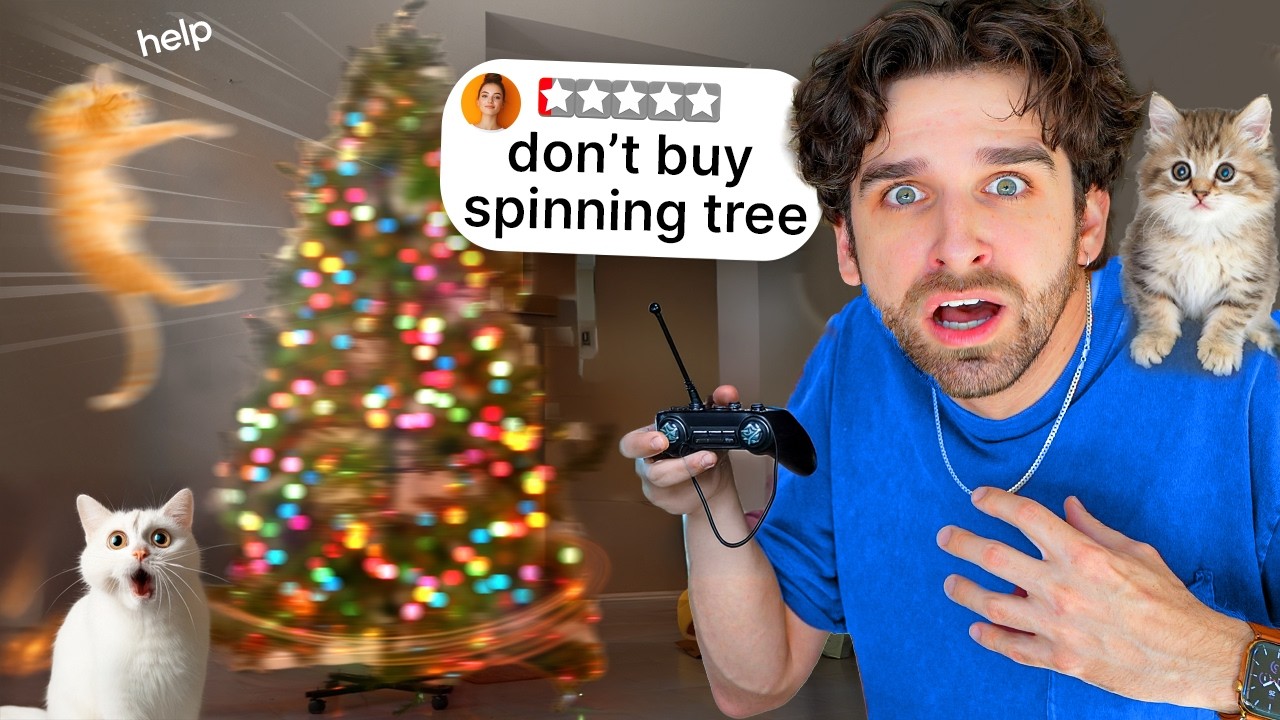 Я тестировал на своих котятах странные, запрещённые рождественские гаджеты для кошек