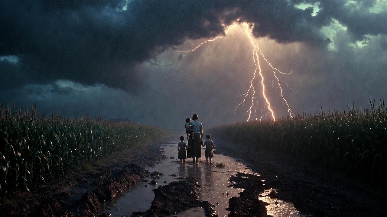 La viuda fue expulsada bajo la lluvia con sus hijos... pero nadie imaginaba lo que haría