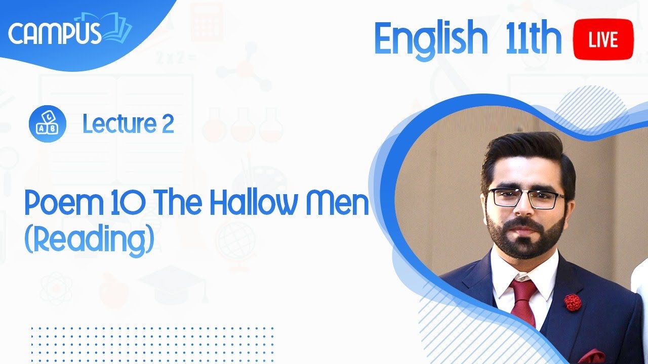 11th English Live Lecture 2 Poem 10 The Hallow Men (Reading)