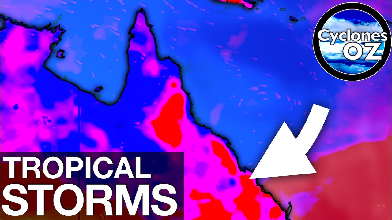 Australia: Prognozy silnych burz w Queensland i niżu tropikalnego na Morzu Koralowym