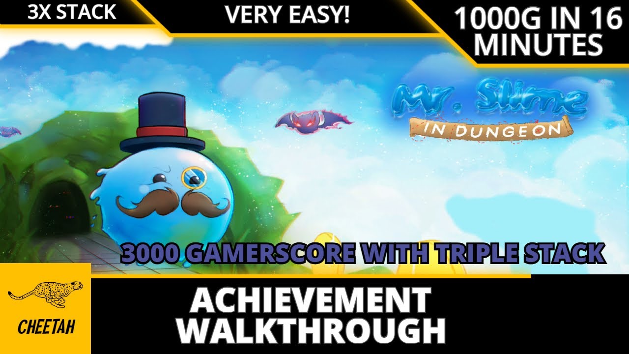 Mr.Slime in Dungeon - Achievement Walkthrough (1000G IN 16 MINUTES) VERY EASY 3000G TRIPLE STACK!