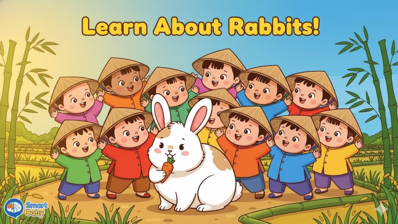Узнайте о кроликах для детей 🐰 | Факты, звуки и привычки о кроликах | Smart Baby Preschool Learning