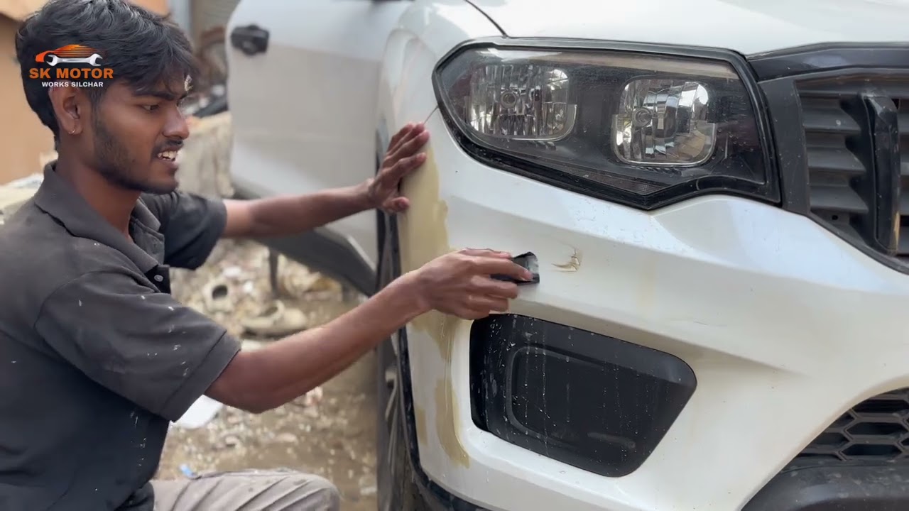 Mahindra Scorpio N Panel Painting #viralvideo #sk #motor #work #painting #youtube #plzsubscribe 