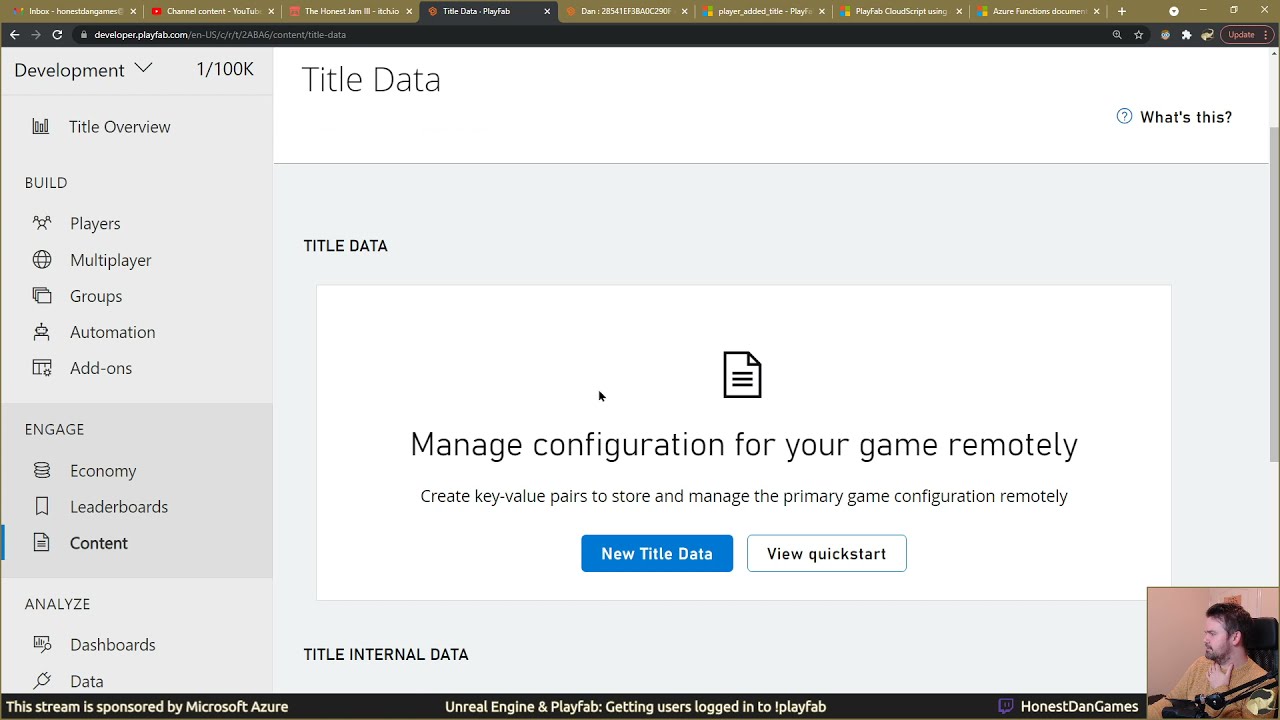Unreal Engine & Playfab: Using Title and Player Data in Playfab [UE4 Tutorial]