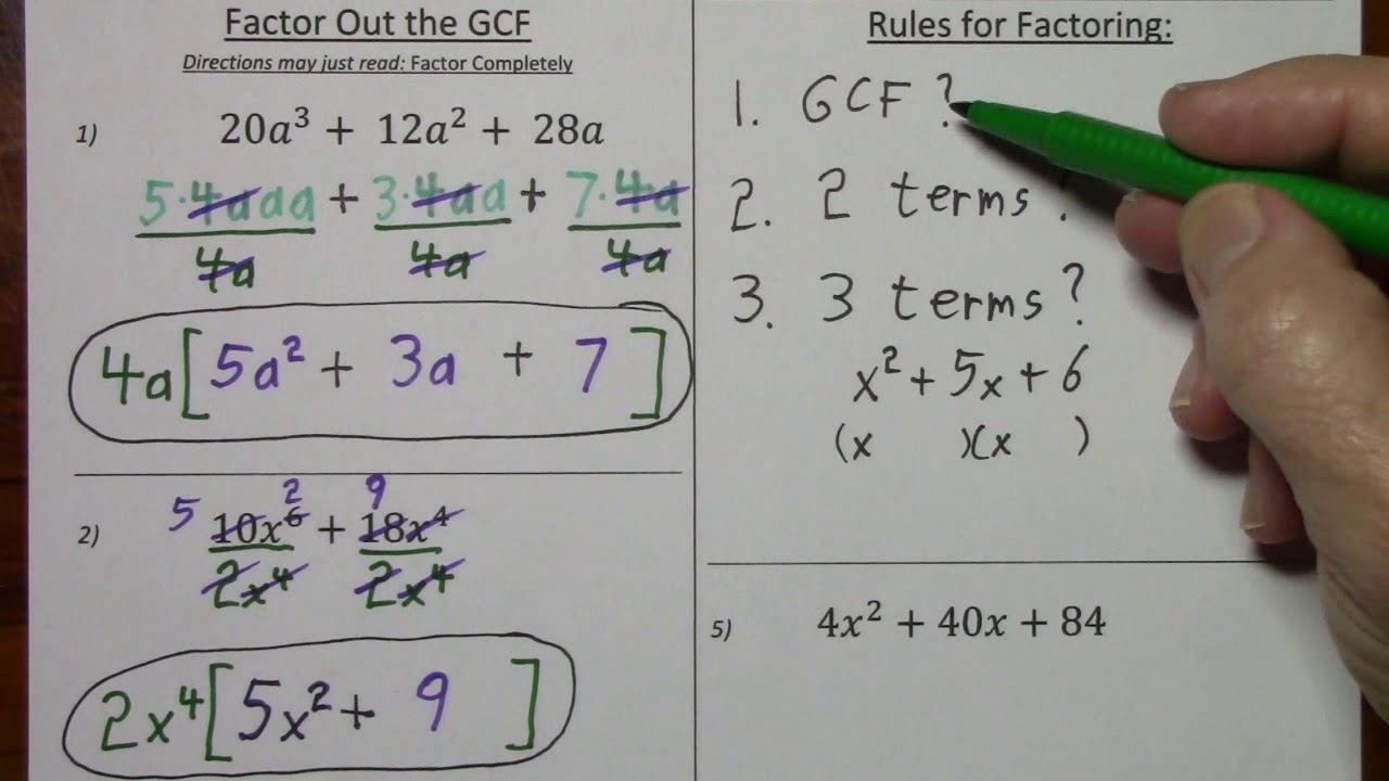 Greatest Common Factor: Introduction, Factor with GCF 1st Step, Factor with 2 Variables w 2 Var