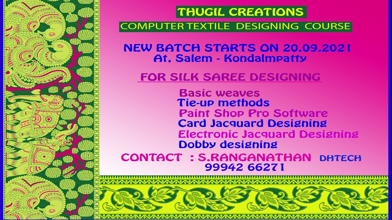 COMPUTER TEXTILE DESIGNING COURSE  | SAREE DESIGNING | SALEM | REGULAR CLASSES
