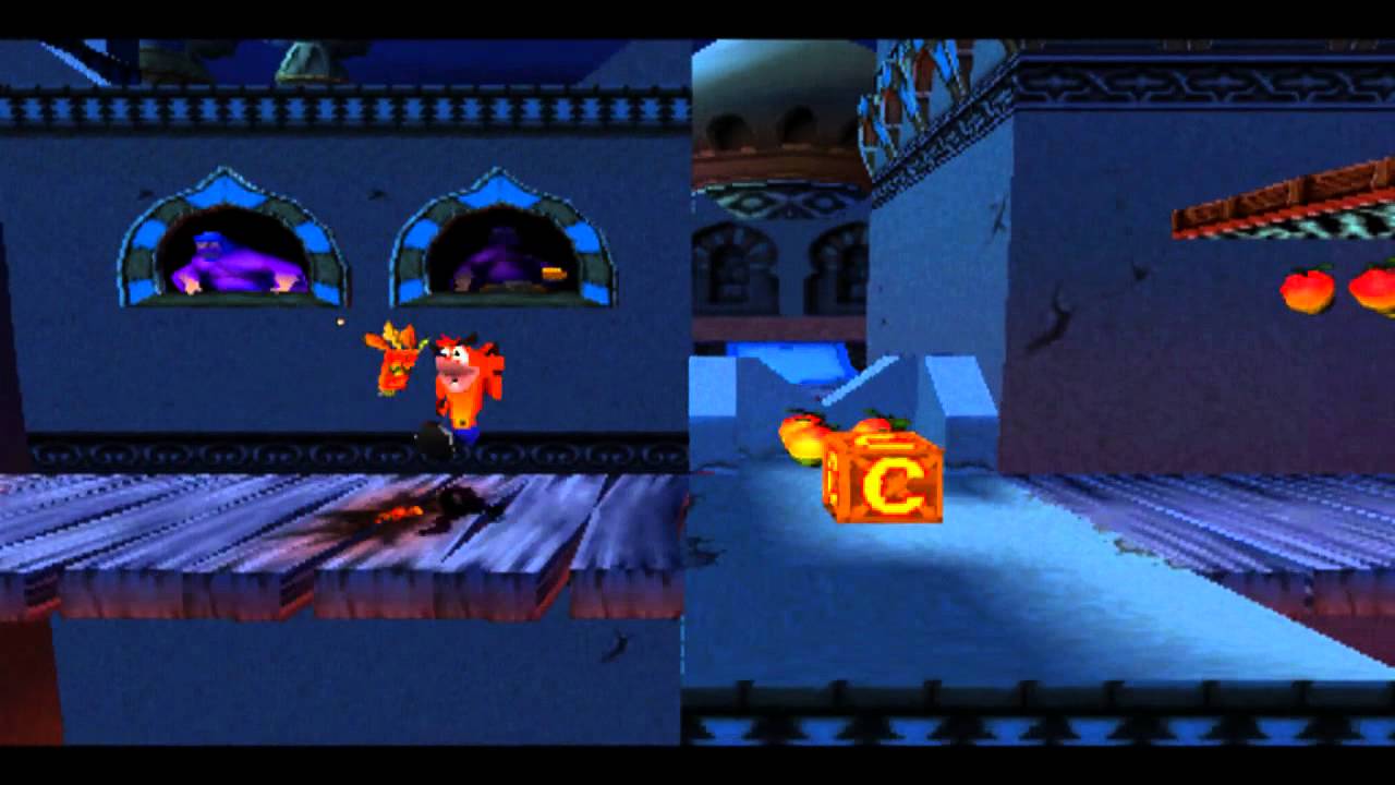 Crash Bandicoot Warped: Level 13 - High Time - Crystal + Purple Gem