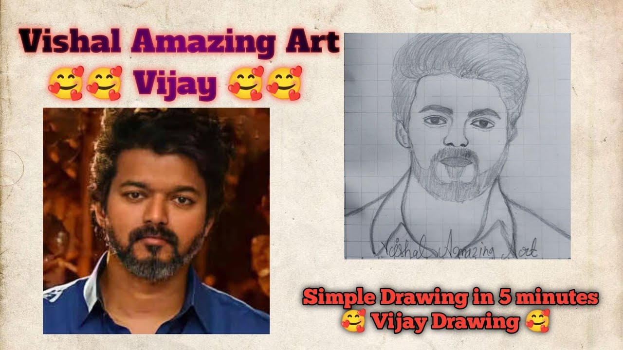 How to draw Vijay Drawing 
