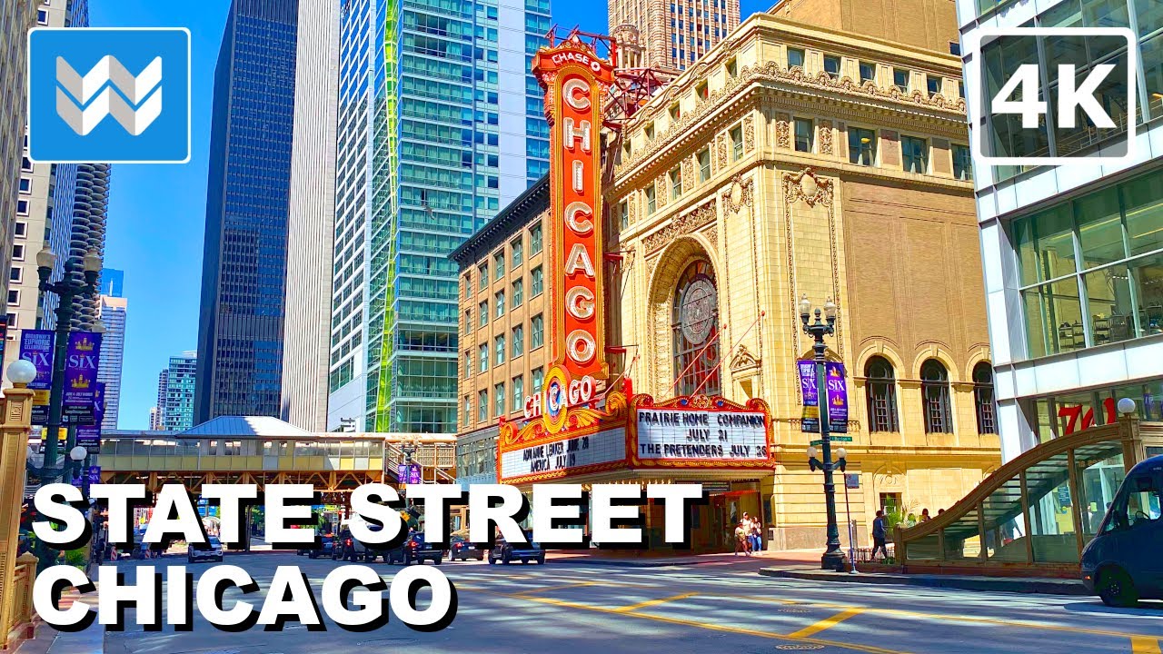 [4K] STATE STREET in Downtown Chicago Loop Illinois USA Walking Tour Vlog & City Travel Guide