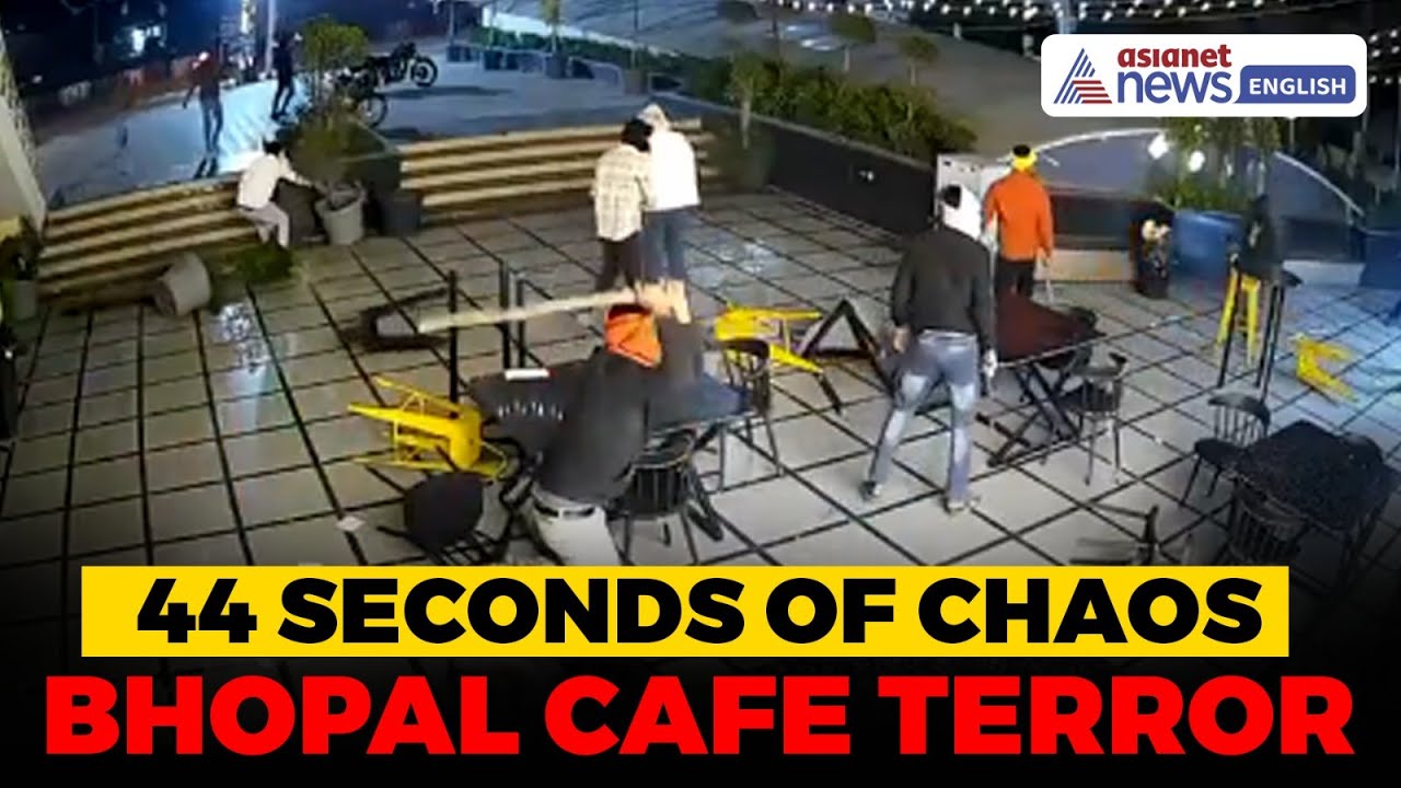 Caught on Cam: Masked Mob Wreaks Havoc at Bhopal Caf&eacute; Within Just 44 Seconds | VIRAL VIDEO