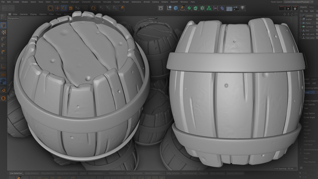 Model and Sculpt a Stylized Barrel | Cinema 4D Modeling and Sculping Tutorial