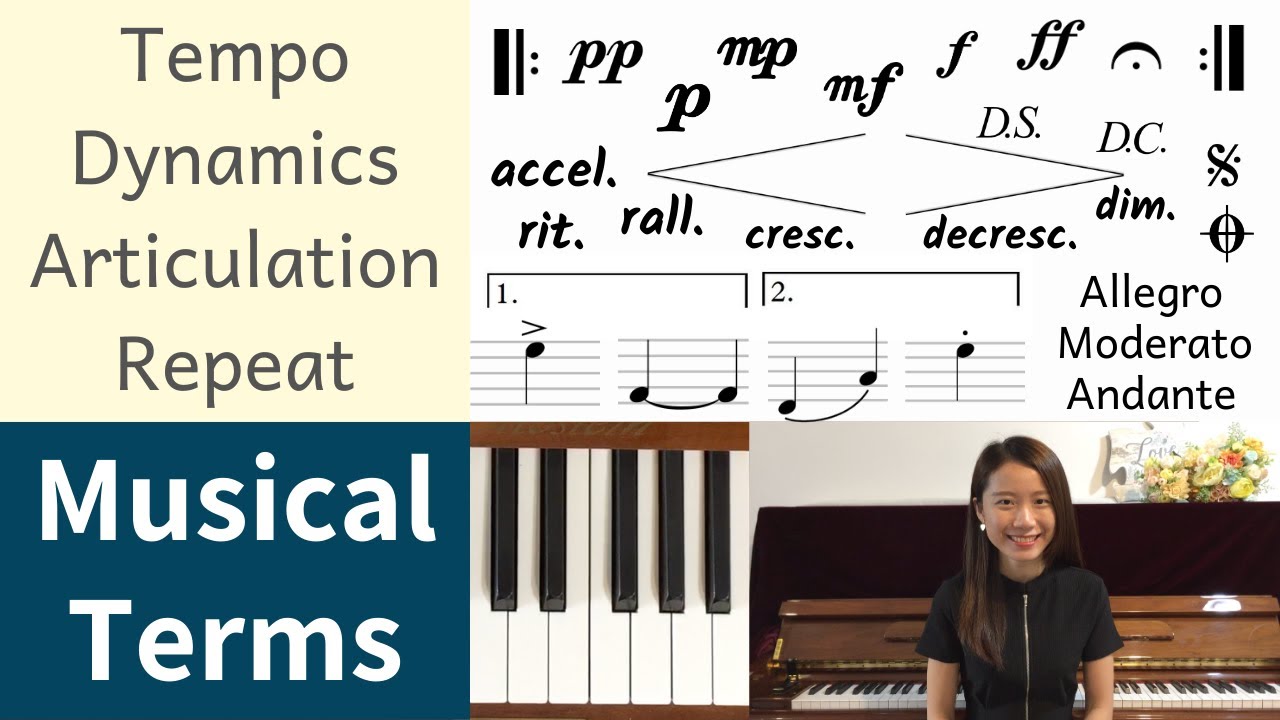 What are the common MUSICAL TERMS and SIGNS? (Beginner Piano Lessons #10)