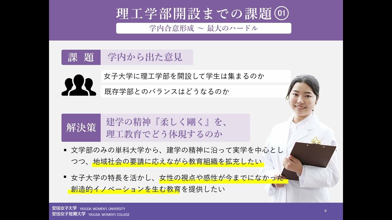 令和７年度大学等の理系転換・拡充による人材育成機能強化会議_事例発表③「理系＝男子を覆す。～文理の垣根を越えて～」松浦 達也（安田女子大学理工学部長）