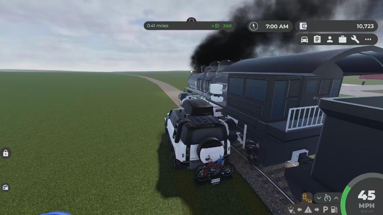 3 Land Rover Defenders vs Train
