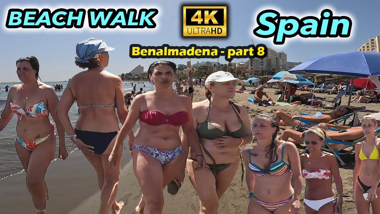 BEACH WALK Benalmadena 8 Playa Santa Ana - Costa del Sol - Malaga 4K