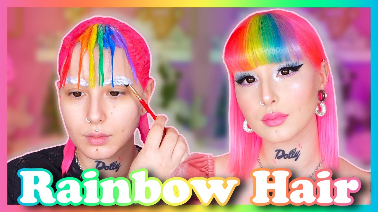 COLO ARC-EN-CIEL 🌈 + D&Eacute;COLORATION SOURCILS 😬