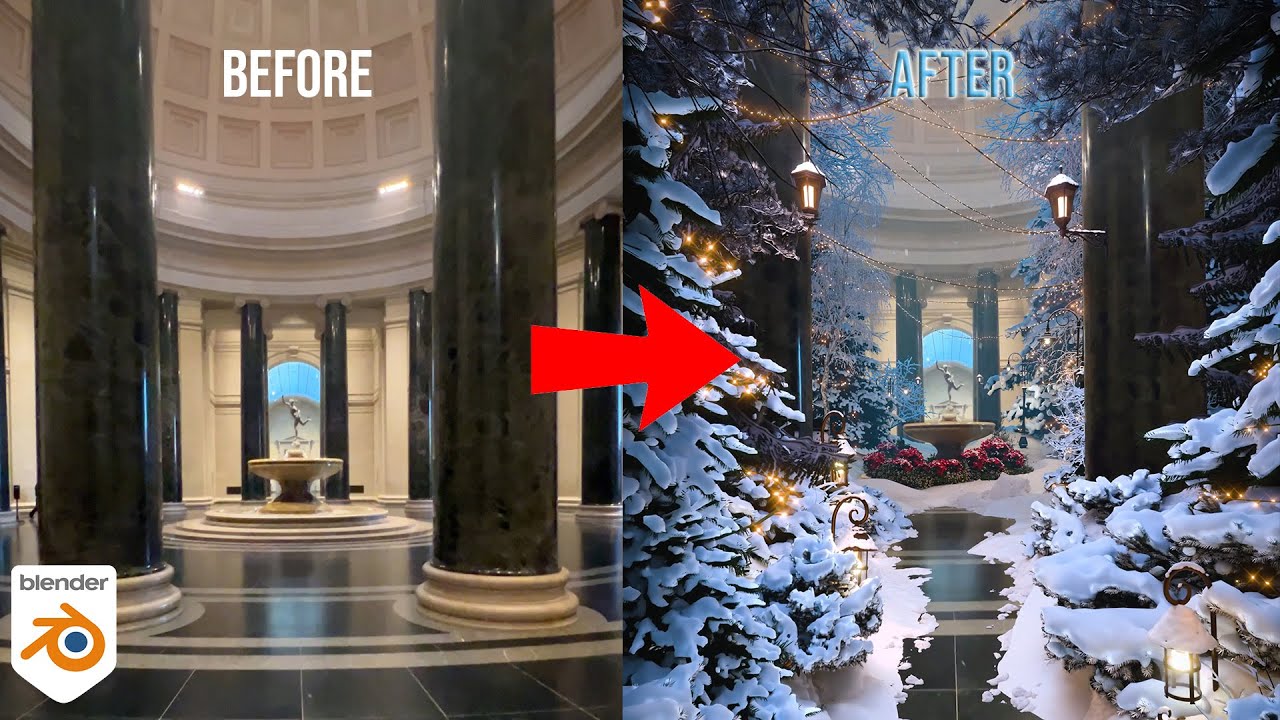 Create a Winter Scene Tracked to Video in Blender/AE