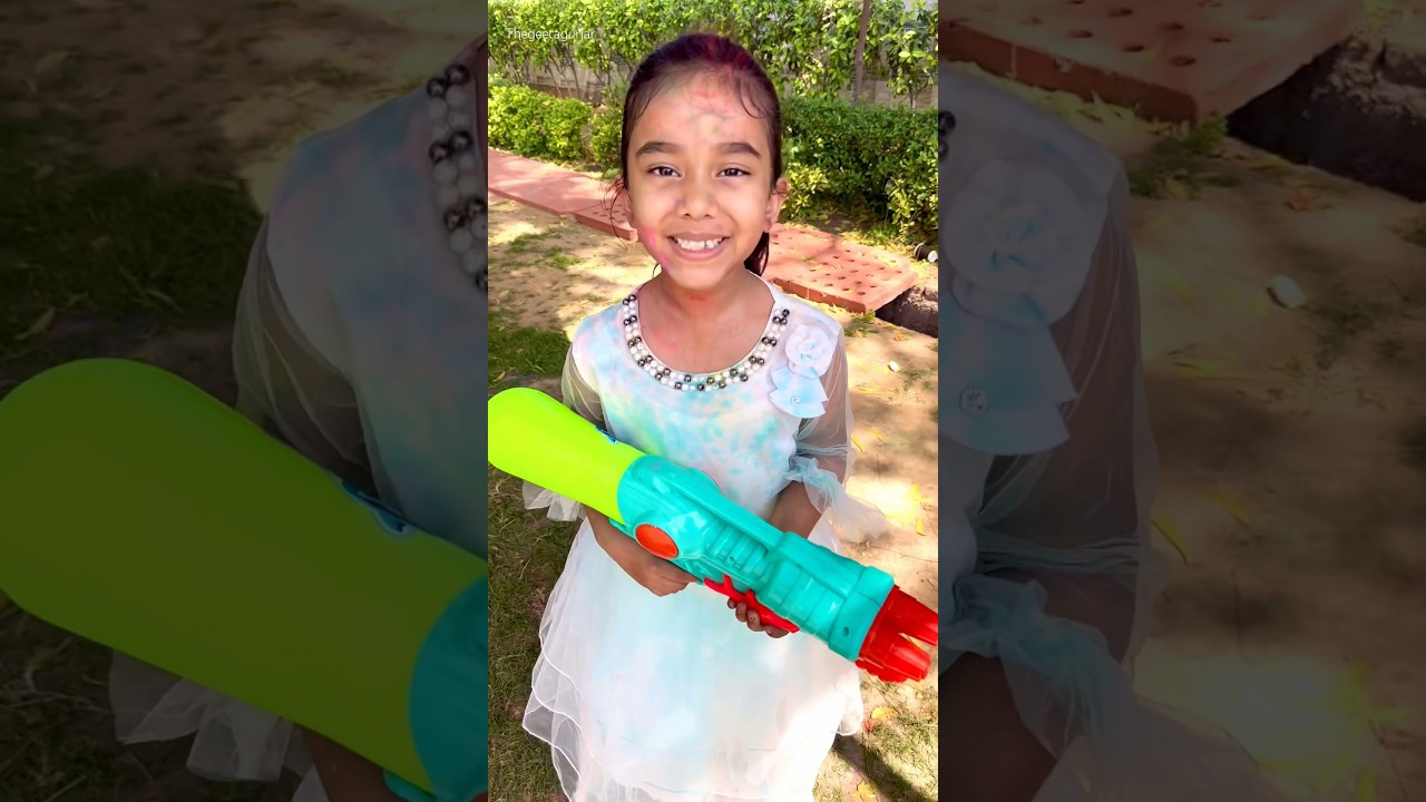 amaira mummy ko holi pr pichkari mar di😱😱#thegeetagurjar #shorts